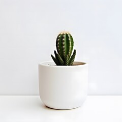 cactus in pot isolated on white background