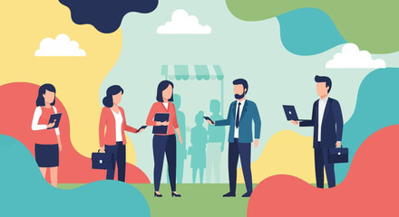 Diverse business professionals collaborating, perfect for websites and marketing materials.