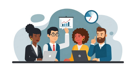 Diverse business team brainstorming ideas, perfect for presentations or website banners.