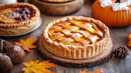 homemade pie during autumn festive season