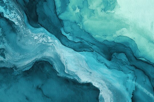 Teal watercolor backdrop showcasing fluid designs in blue and green tones for artistic displays, promotional materials, and creative initiatives