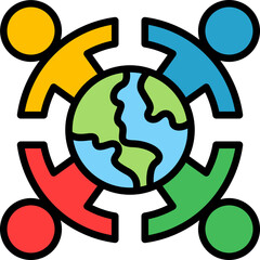 Solidarity lineal color icon