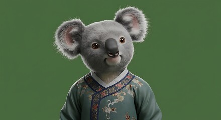 Koala bear wearing traditional clothing