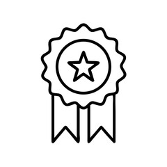 Award ribbon badge with star symbolizing achievement and ESG Icon  