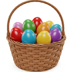 colorful easter eggs in basket