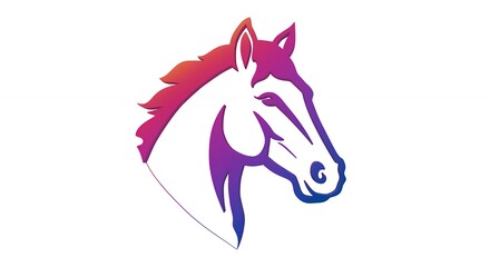 Colorful gradient horse head illustration