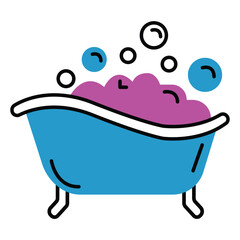 Hair Care Bubble Bath Vector Icon Illustration
