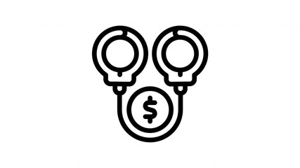 handcuffs minimalist stroke animation - Powered by Adobe