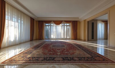 Obraz premium Empty classic apartment with two rooms, offering a blank slate for customization in the living room, Generative AI