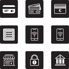 Secure Payment and Shopping Icon Set