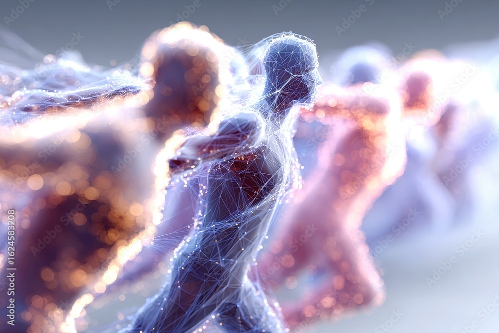 Poster x-default abstract figures running in a network