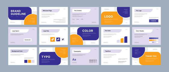 Brand identity design template. Creative brand guidelines layout. Logo and brand strategy guide. Brand manual presentation. Brand strategy design. Logo guideline book.	
