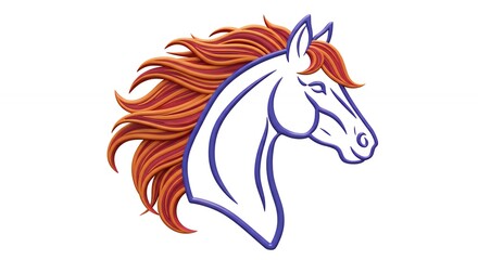 Horse head profile illustration