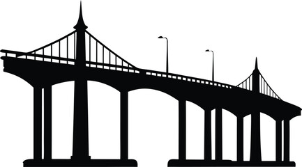  silhouette of san diego coronado bridge silhouette vector