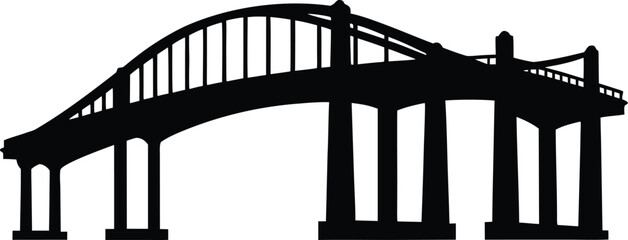  silhouette of san diego coronado bridge silhouette vector