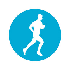 Running man silhouette icon isolated on transparent background