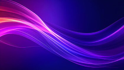Dynamic Flow of Luminous Pink and Purple Energy Waves on a Deep Indigo Background