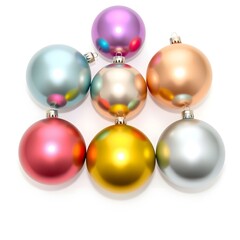 christmas balls isolated on white