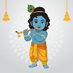 festival of happy shree krishna janmashtami on transparent background 2025
