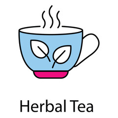 Organic Herbal Tea Vector Icon for Branding