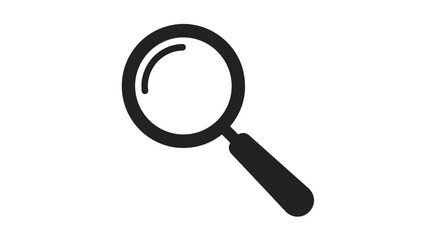 Magnifying glass icon on a plain background for detective themes and exploration