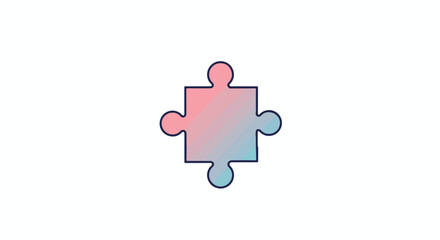 Gradient Puzzle Piece on White Background. Idea for problem-solving, strategy