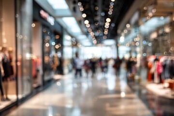Blurry interior of a shopping mall