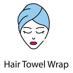 Female Hair Towel Wrap Vector Icon Concept