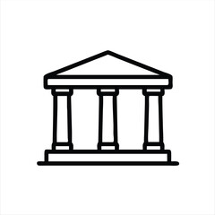 Obraz premium Minimalist Government Building Icon Vector - Civic & Official Symbol on white background