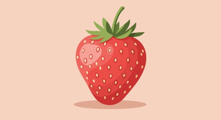 Fresh strawberry stands alone on light background, illustration for food site