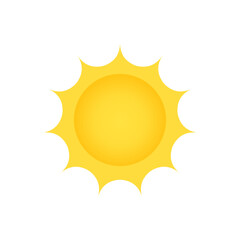Sun icon vector illustration isolated on white.