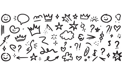 Hand-drawn doodle elements for creative design and communication