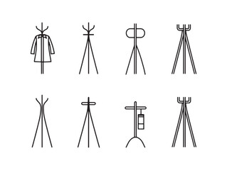 Coat Rack Minimalist Vector Illustration Set