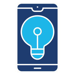 House Automation Icon In Blue Monochrome Flat Design, Vector Illustration