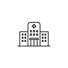Hospital building vector icon for healthcare and medical facilities