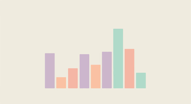 Pastel bar graph displaying statistical data on a light background for web use