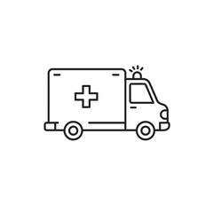 Ambulance vehicle vector icon for emergency healthcare services