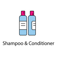 Flat Hair Shampoo And Conditioner Icon Vector