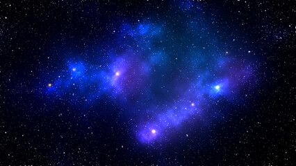 Fototapeta premium Outer space background with realistic nebula and shining stars. Infinite universe, magic color galaxy. Colorful starfield