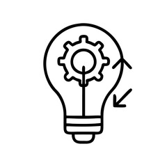 Light bulb with gear symbolizing innovation and ESG Icon Governance (G)  
