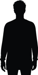 Silhouette of a Person in Casual Clothing, Standing Pose, Simple Human Figure, Abstract Fashion Illustration, Full-Body Silhouette