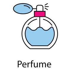 Cosmetic Perfume Bottle Vector Icon for Packaging