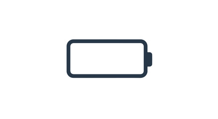 Fototapeta premium Empty battery icon floating on white background to indicate power loss
