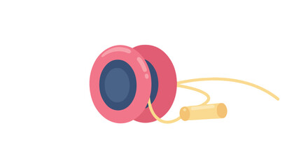 Pink and Blue Yo-Yo Toy Illustration Isolated on White Background. Art, Games