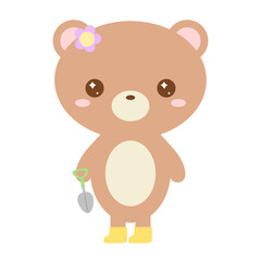 gardening bear vector