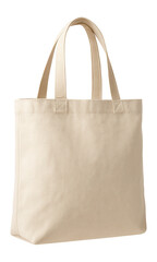 Simple beige tote bag with sturdy handles, ideal for shopping or everyday use, providing a minimalist design and eco-friendly alternative to plastic bags.