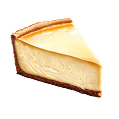 A slice of cheesecake isolated on transparent background