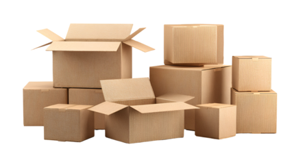 Stack of Cardboard Boxes Packaging Delivery Moving