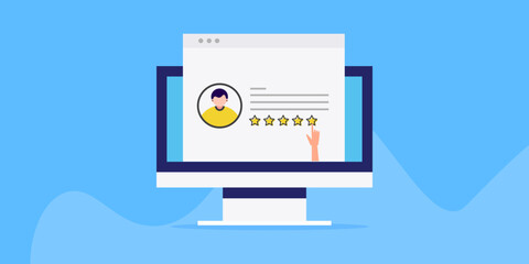 Customer shares feedback and star rating on website page, valuable insights and improvement for brand transparency.