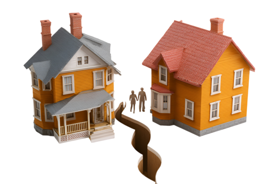 Two Houses Divided by a Crack Family Separation